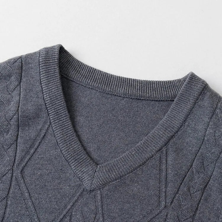 2026 New Trend Men's Business Casual Pullover Wear Warm Sleeveless Wool Knitted Sweater Vest Tops