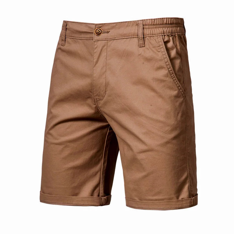 2026 Men Shorts Summer Cotton Middle Waist Male  Casual Business Men Shorts Printed Beach Stretch Chino Classic Fit Short Homme
