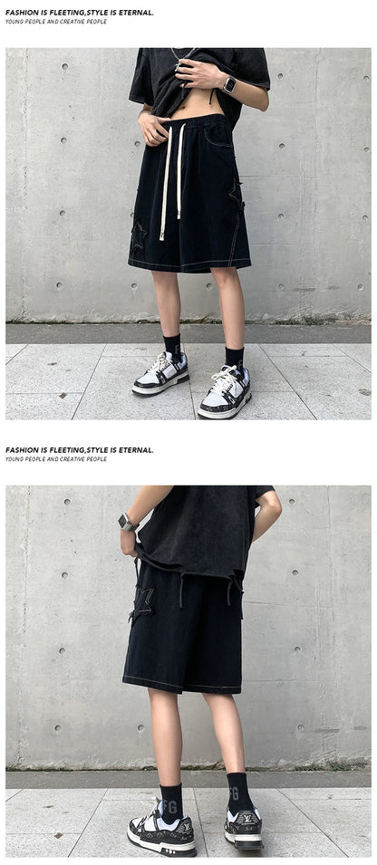 2026 Summer Shorts Men Loose spodenki meskie Vintage Denim Basic Simple Hot Sale High Waist Leisure Ulzzang Streetwear Short