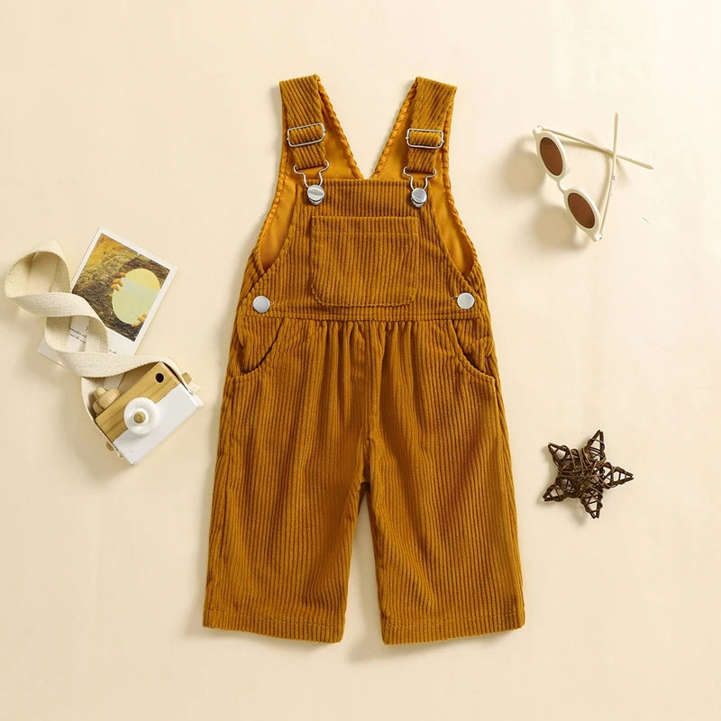 2025 Lorrainian 3-24M Baby Girl Summer Overalls Infant Wide Leg Solid Color Jumpsuit Front Pocket Suspender Pants Outfits