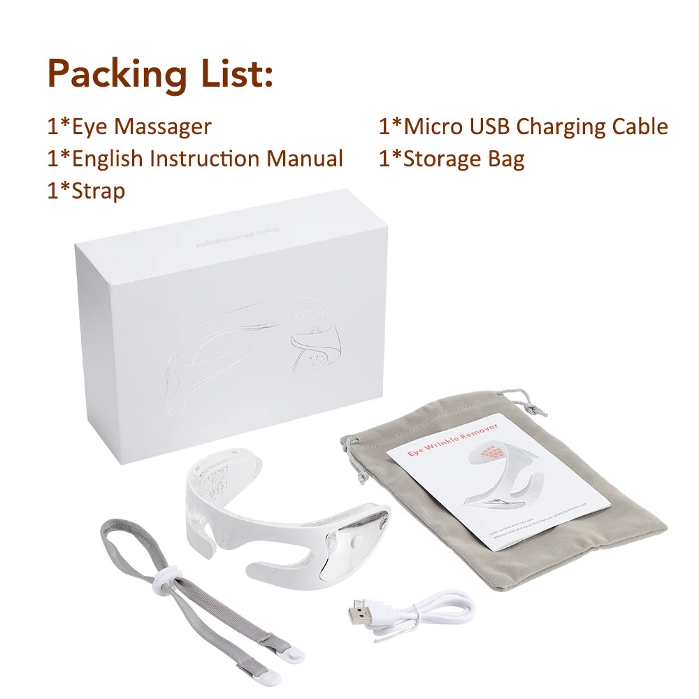 Electric 3D Eye Beauty Device with 3 Modes - Eye Vibrator Massage & 36 LED Light Therapy for Gentle Fatigue Relief And Dark Circ