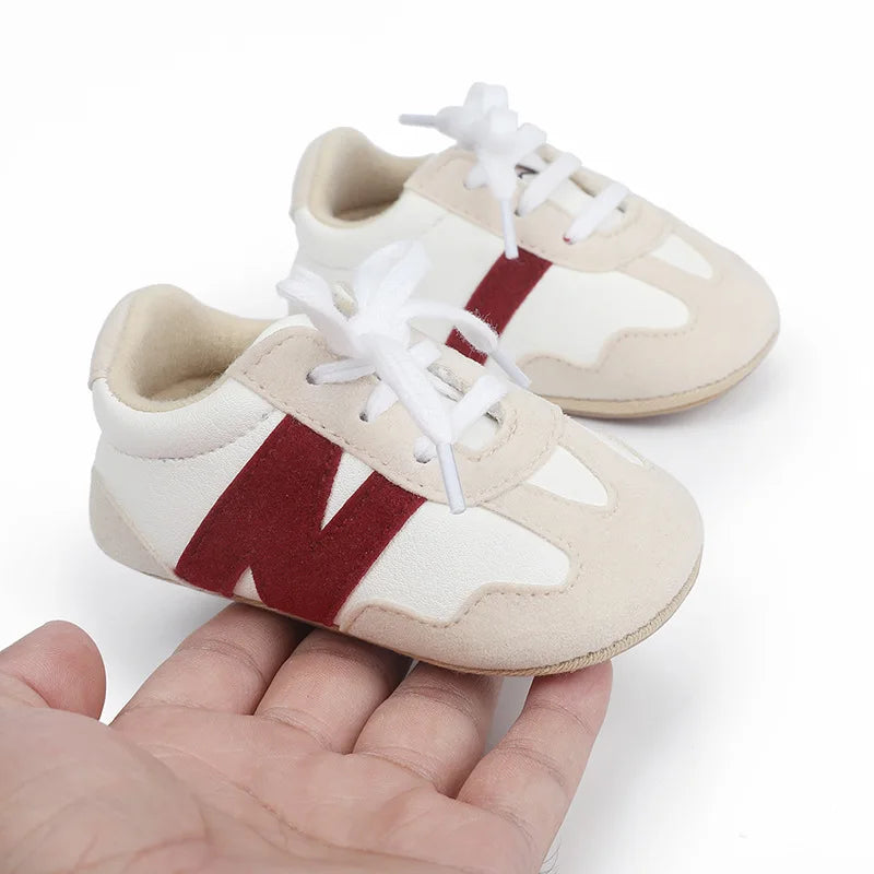 Newborn Baby Sneakers Letter Patchwork Baby Casual Shoes Anti-slip Hundred Toddler Baby Boys Girls Shoes 0-18 Months