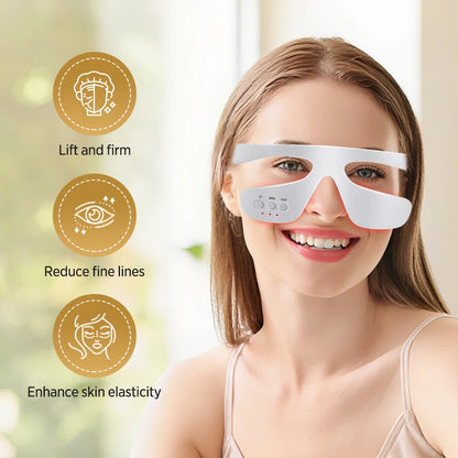 Electric 3D Eye Beauty Device with 3 Modes - Eye Vibrator Massage & 36 LED Light Therapy for Gentle Fatigue Relief And Dark Circ