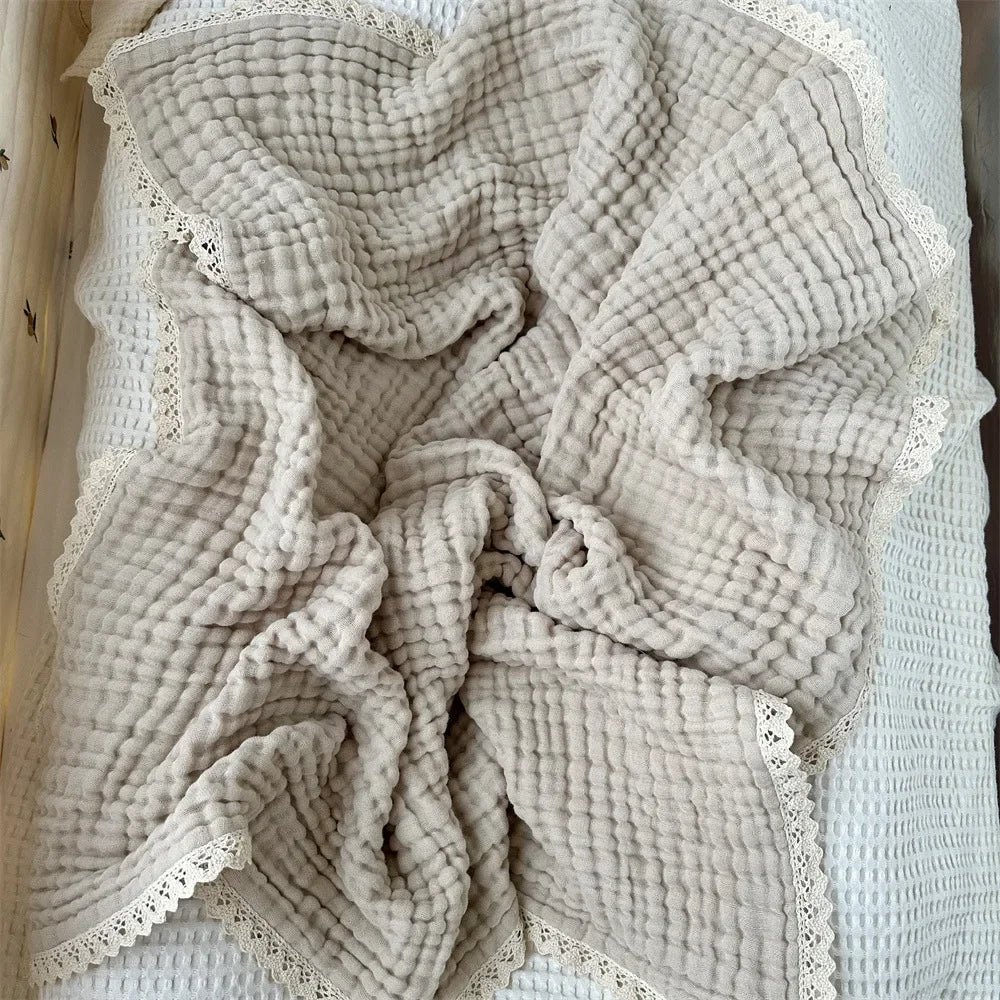 Baby Blanket Newborn 6 Layers Muslin Swaddle Wrap Soft Toddler Kids Bath Towel Infant Baby Crib Stroller Receiving Blankets