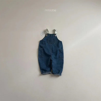 Baby Clothing Simple All Match Denim Overalls 2025 Spring and Autumn New Fashion Casual Pants Boys Girls Baby Loose Pants