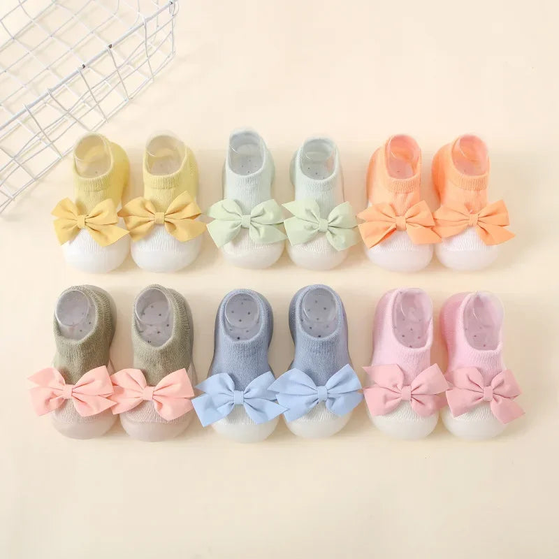 Spring and Summer New Fashion Bowknot Children's Indoor Shoes Cute Princess Style Baby Socks Shoes Baby Walking Shoes