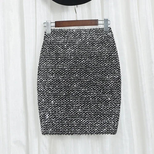 Sequin Skirt with sequins for women Summer style beach short Sequined Skirt Belly Dancer Costume  Sexy High Waist Sequins skirt