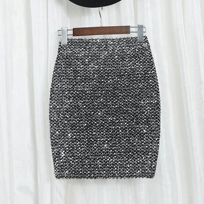 Sequin Skirt with sequins for women Summer style beach short Sequined Skirt Belly Dancer Costume  Sexy High Waist Sequins skirt