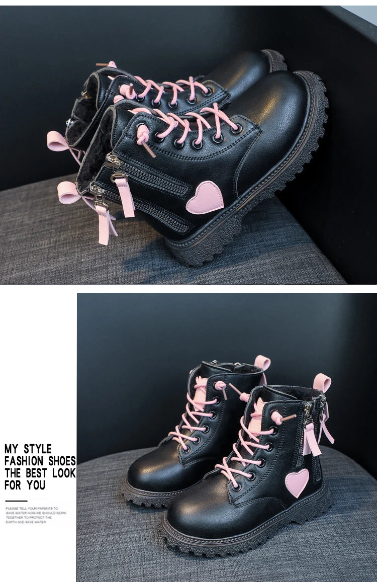 Girls Ankle Boots 2025 New Autumn and Winter Fashion Double Zip Beautiful Princess Non-slip Performance Boots for Catwalk Casual