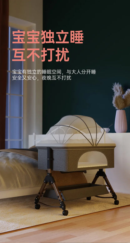 Baby Crib Newborn Small Bed Splicing Large Bed Cradle Bed Sleeping Basket Movable Foldable Portable And Multifunctional