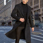 Korean Trend Men's Loose Casual Single-breasted Overcoat Autumn Winter Fashion New Long Sleeve Woolen Long Coat 2026
