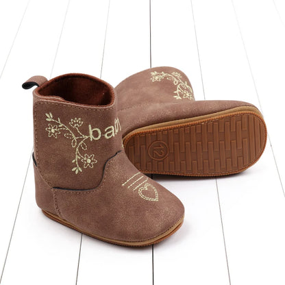Baby Boots Made Of Soft PU and High-quality Cotton 2026 New Autumn and Winter Short Boots With Rubber Soles and Anti Slip Baby