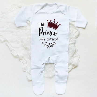 The Prince Has Arrived Print Baby Baby grow Sleepsuit Vest Bodysuit Newborn Boys Coming Home Hospital Clothes Infant Shower Gift
