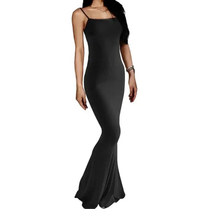 Women's Casual Lounge Slip Long Dress Sexy Sleeveless Backless Bodycon Maxi Dresses Summer Slim Elegant Sexy Outfits Ladies