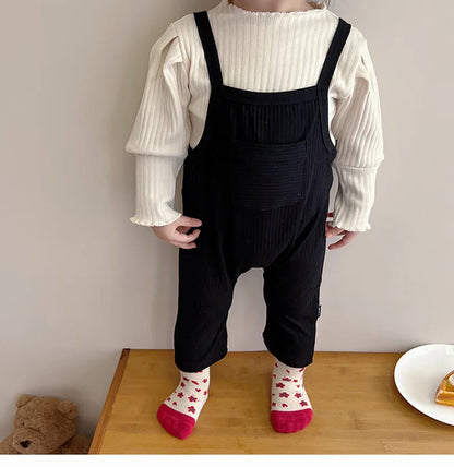 2025 Spring New Baby Girl Sleeveless Romper Cotton Infant Toddler Solid Casual Overalls Girls Trousers Children Strap Jumpsuit