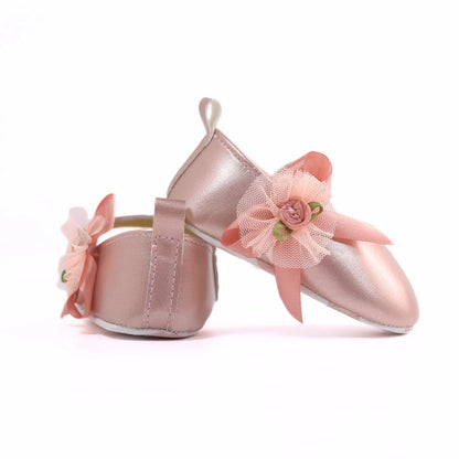 RABEISIR Baby toddler shoes, fashionable rose flower baby girl casual step shoes, light and non-slip, suitable for daily