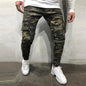 Men's Stretchy Ripped Skinny Embroidered Jeans Men's White Pants Destroyed Hole Slim Fit Denim High Quality Hip Hop Men trousers
