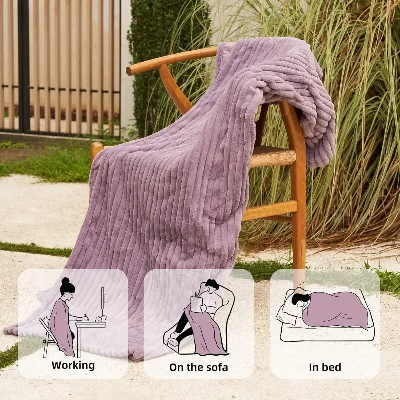Heated Blanket Electric Throw 50''X60''-Soft Silky Plush Electric Blanket with 4 Heating Level & 3 Hour Auto Off Heating Blanket