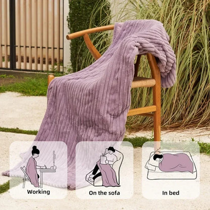Heated Blanket Electric Throw 50''X60''-Soft Silky Plush Electric Blanket with 4 Heating Level & 3 Hour Auto Off Heating Blanket