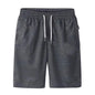 Mens Sports Pocket Solid Drawstring Board Trunk Beach Short Pants Shorts Summer Thin Trousers Zippered Pocket Loose Sweatpants