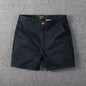 Men's Casual Cotton Shorts Summer Solid Color Slim Fit Loose Fit Thin Three-quarter Length Pants  Workwear