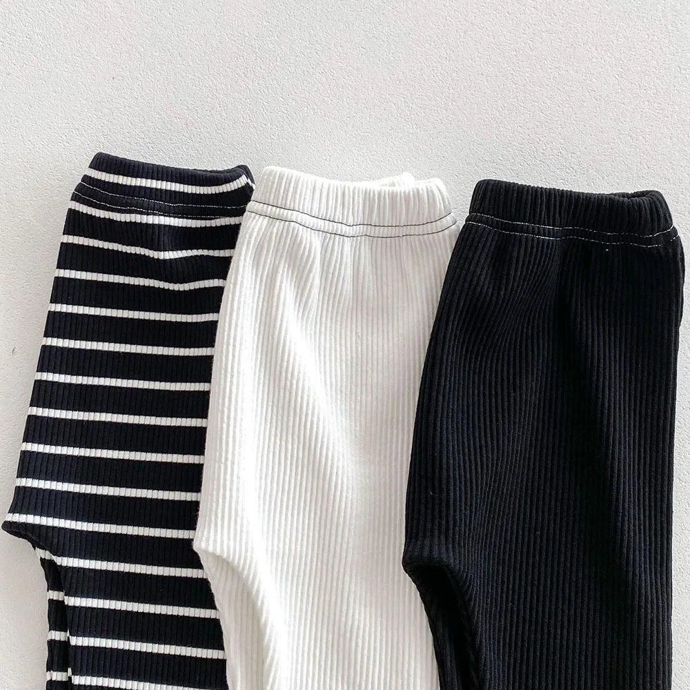 MILANCEL 2026 Autumn Baby Pants 0-3 Y Korean Style Toddler Girls Solid Big PP Leggings Infant Boys Cotton Slim Fit Trousers