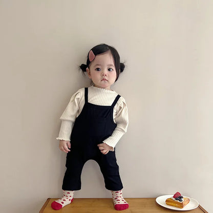 2025 Spring New Baby Girl Sleeveless Romper Cotton Infant Toddler Solid Casual Overalls Girls Trousers Children Strap Jumpsuit