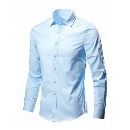 Men's Formal Shirt Long Sleeve Non-Iron Business Slim Fit Korean Work Men White Casual Dress Suit Shirt 2026 Autumn S-5XL