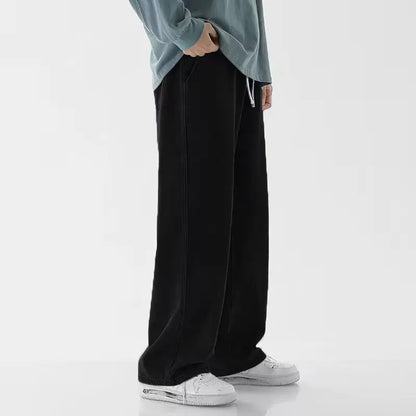 2026 Hot Selling Korean Men's Casual Long Denim Classic Men's Straight Leg High Street Denim Wide Leg Pants
