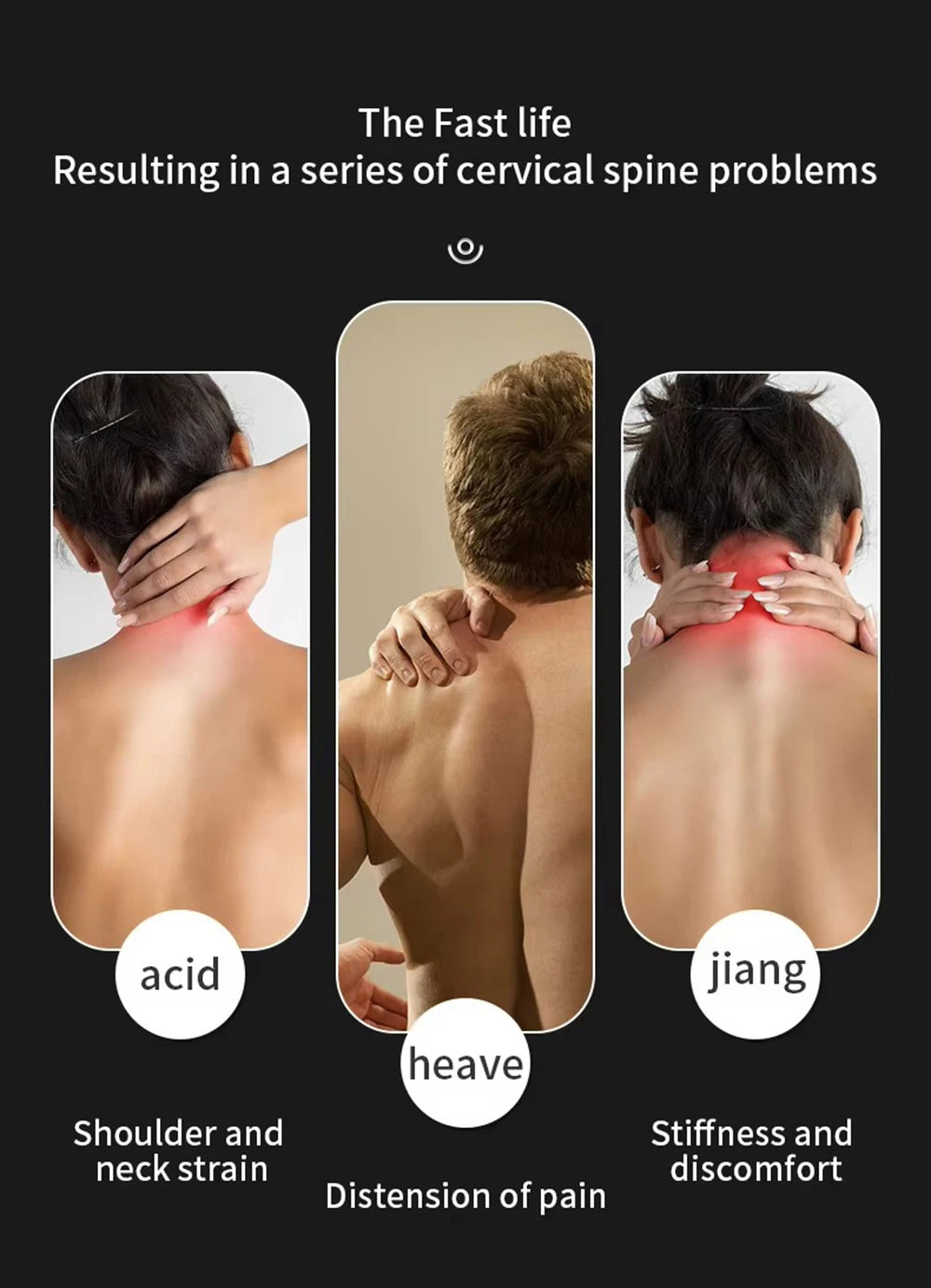 Smart TENS+EMS Electric Neck Massager with Micro-Current Portable Hot Compress for Cervical Spine Shoulder And Neck Pain Relief