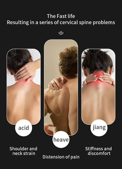 Smart TENS+EMS Electric Neck Massager with Micro-Current Portable Hot Compress for Cervical Spine Shoulder And Neck Pain Relief