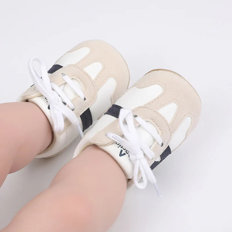 Newborn Baby Sneakers Letter Patchwork Baby Casual Shoes Anti-slip Hundred Toddler Baby Boys Girls Shoes 0-18 Months
