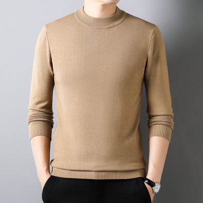 Half Turtleneck Knitwear Sweater New Autumn/Winter Mock Neck Sweatshirts Solid Color Pullovers Man Brand Casual Men's Clothing
