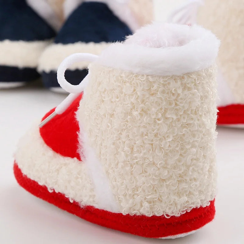 Baywell Baby Boots Newborn Winter Plush Snow Booties for Infant Boys Girls Soft Comfortable Lace Up Warming Shoes