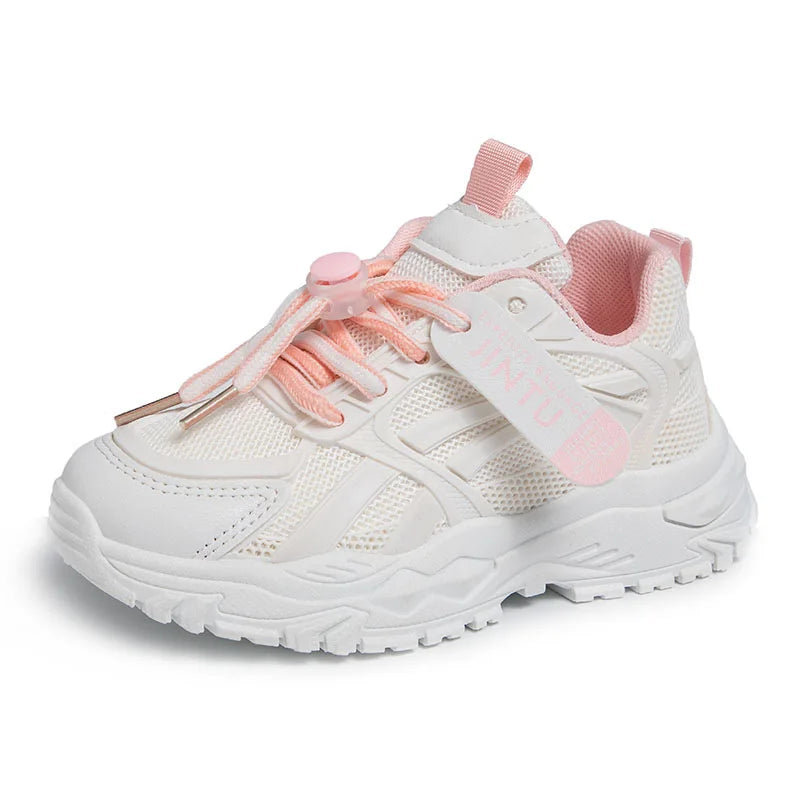 Kids Sneakers for Girls and Boys Summer New Casual Sports Shoes Comfortable Breathable Running Shoes White Flats Size 26~37#