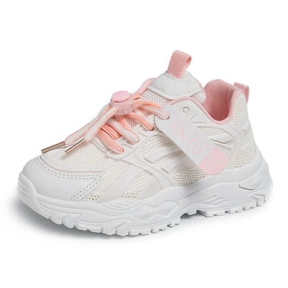 Kids Sneakers for Girls and Boys Summer New Casual Sports Shoes Comfortable Breathable Running Shoes White Flats Size 26~37#