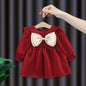 Spring fall toddler Girls' Baby Clothes Bow Dress for newborn Girls' Baby Clothing 1st Birthday Princess Tutu Dresses Dress