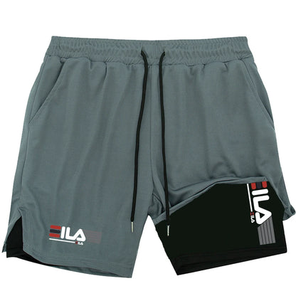 2026 New Men's Running Fitness Shorts 2 in 1 Double Layer Sports Shorts Sportswear Gym Fitness Shorts Training Jogging Pants Men