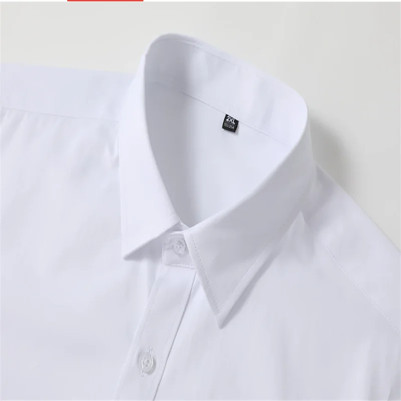 2026 Men's Shirts Formal Shirts Light Blue Black White Long Sleeves F Lapel Spring Autumn Business Casual Clothing Oversized 6XL