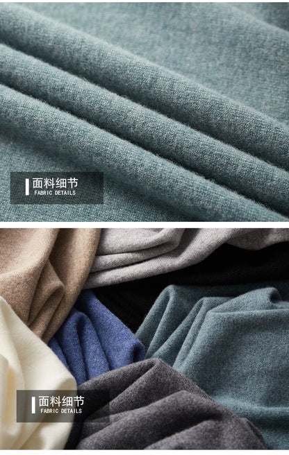 Autumn and winter new 100% merino cashmere sweater men's knitted pullover padded warm turtle neck fashion loose plus size coat