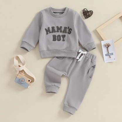 2025 Lorrainian 0-3Y Newborn Toddler Baby Boy Fall Winter Outfits Letter Crewneck Sweatshirt Casual Pants Set 2Pcs Clothes