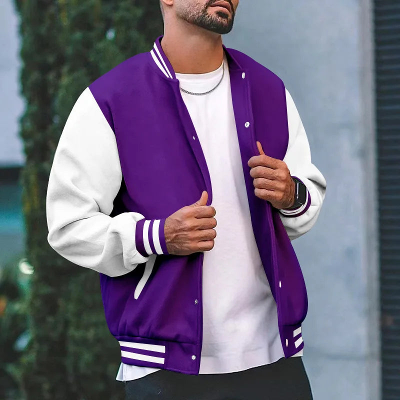 2026 New Loose Trendy Brand Baseball Jersey  Men Fashion Bomber Jacket Men's Casual Plus Size Tops Street Men's overcoat