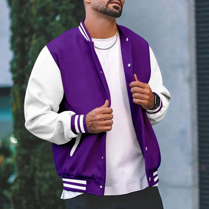 2026 New Loose Trendy Brand Baseball Jersey  Men Fashion Bomber Jacket Men's Casual Plus Size Tops Street Men's overcoat