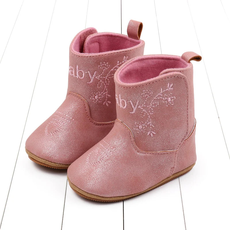 Baby Boots Made Of Soft PU and High-quality Cotton 2026 New Autumn and Winter Short Boots With Rubber Soles and Anti Slip Baby