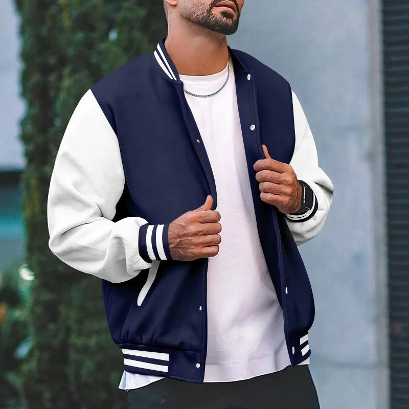 2026 New Loose Trendy Brand Baseball Jersey  Men Fashion Bomber Jacket Men's Casual Plus Size Tops Street Men's overcoat