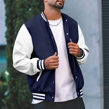 2026 New Loose Trendy Brand Baseball Jersey  Men Fashion Bomber Jacket Men's Casual Plus Size Tops Street Men's overcoat