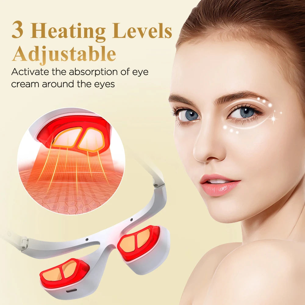 Electric 3D Eye Beauty Device with 3 Modes - Eye Vibrator Massage & 36 LED Light Therapy for Gentle Fatigue Relief And Dark Circ