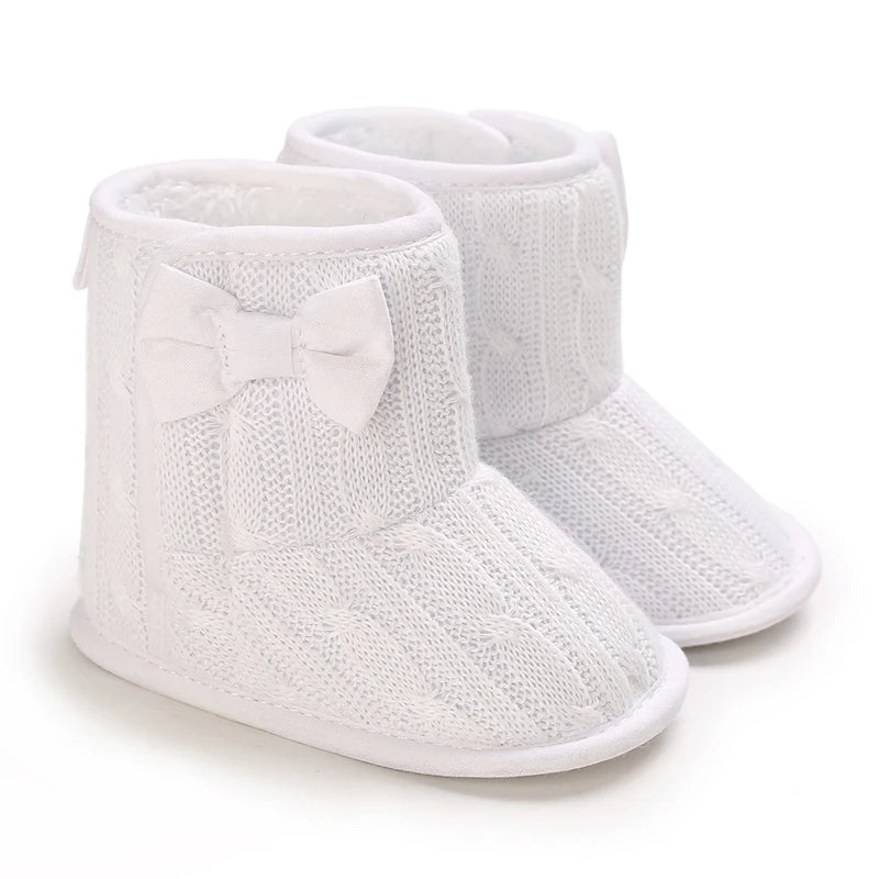 2025 Baby Autumn Winter Boots Baby Girl Boys Winter Warm Shoes Solid Fashion Toddler Fuzzy Balls First Walkers Kid Shoes 0-18M