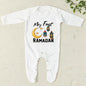 My First Eid/Ramadan Print Baby Sleepsuit Newborn Bodysuit Infant Long Sleeve Romper Ramadan Islamic Muslim Baby Keepsake Outfit