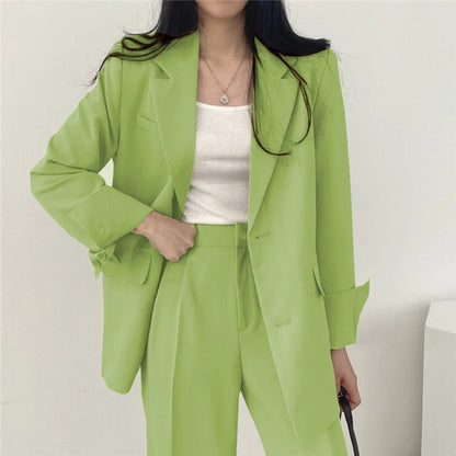 Korean Fashion Spring Women's Suits Casual Top Trousers 2 Piece Sets Women's Outfits Coats Slim Fit Blazers for Women Clothing